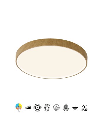CUMBUCO II * PLAFÓN LED 30W MADERA CCT